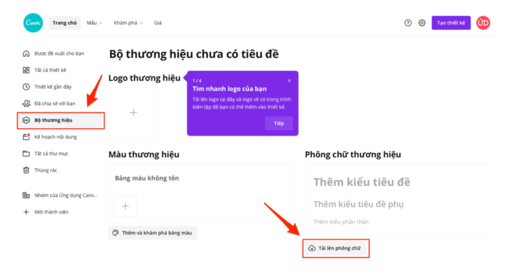 Tải lên font tùy chỉnh trên Canva