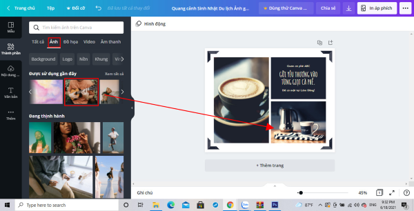 Ghép ảnh trên Canva