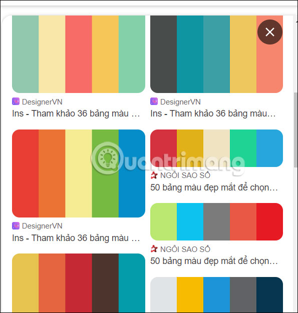 Sử dụng bảng màu gợi ý của Canva
