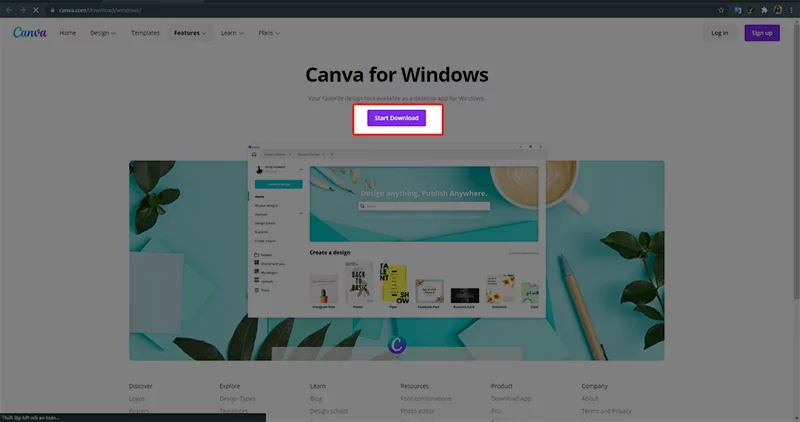 Cài đặt Canva trên máy tính