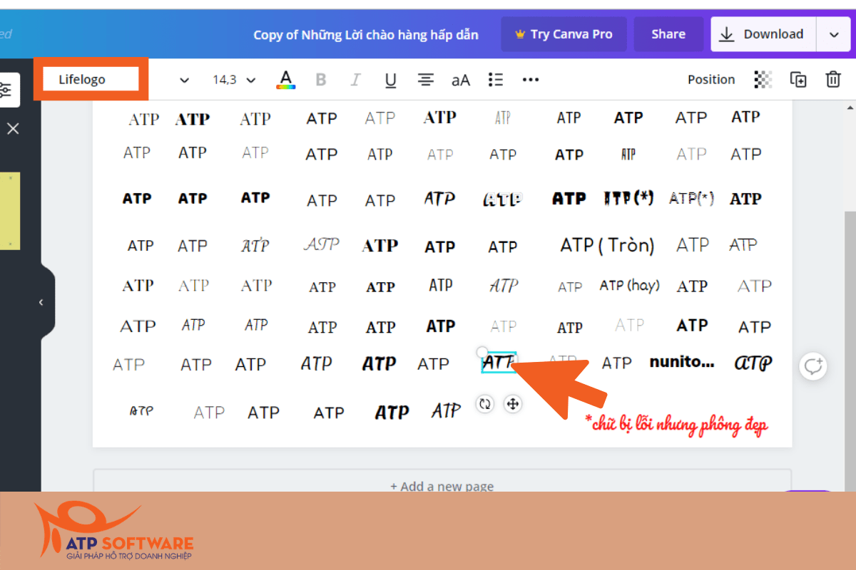 Font Open Sans trong Canva