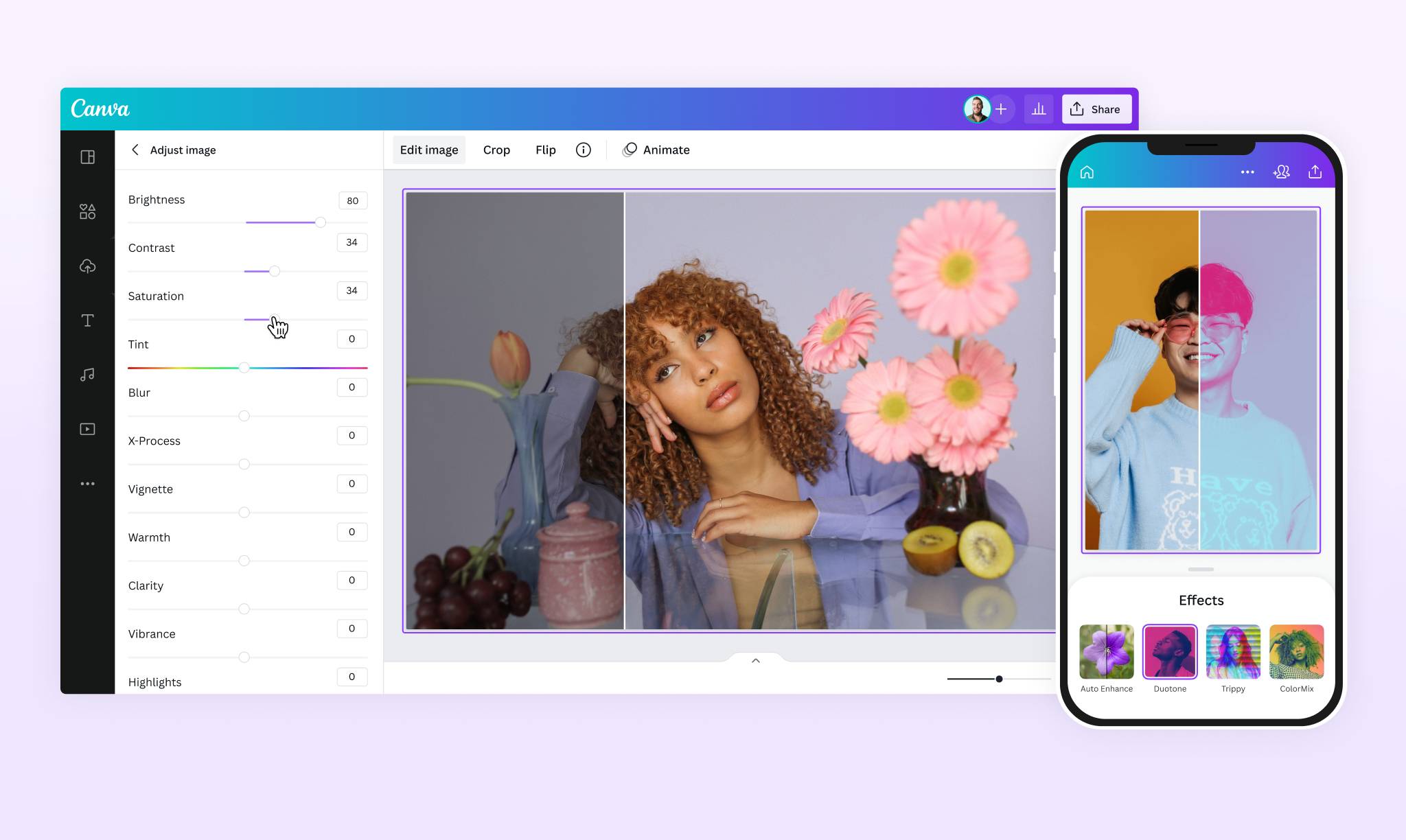 Chỉnh sửa ảnh trong Canva
