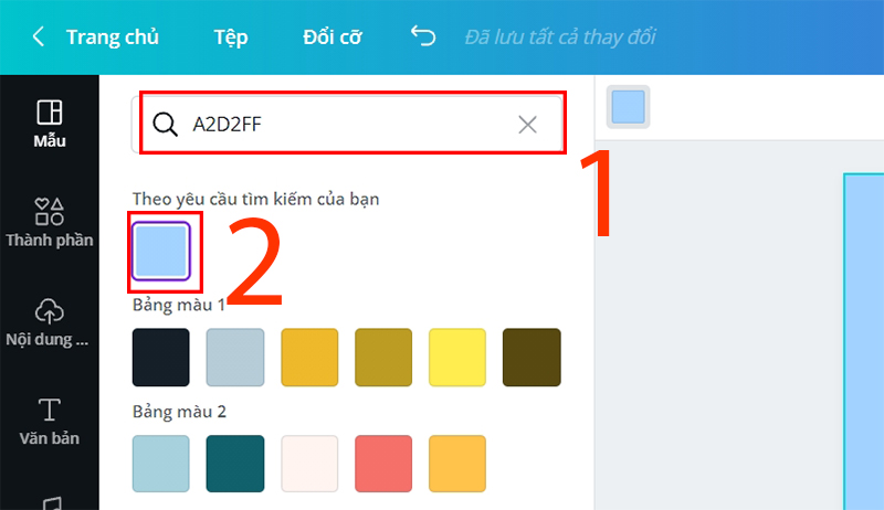 Cách chọn màu trong Canva