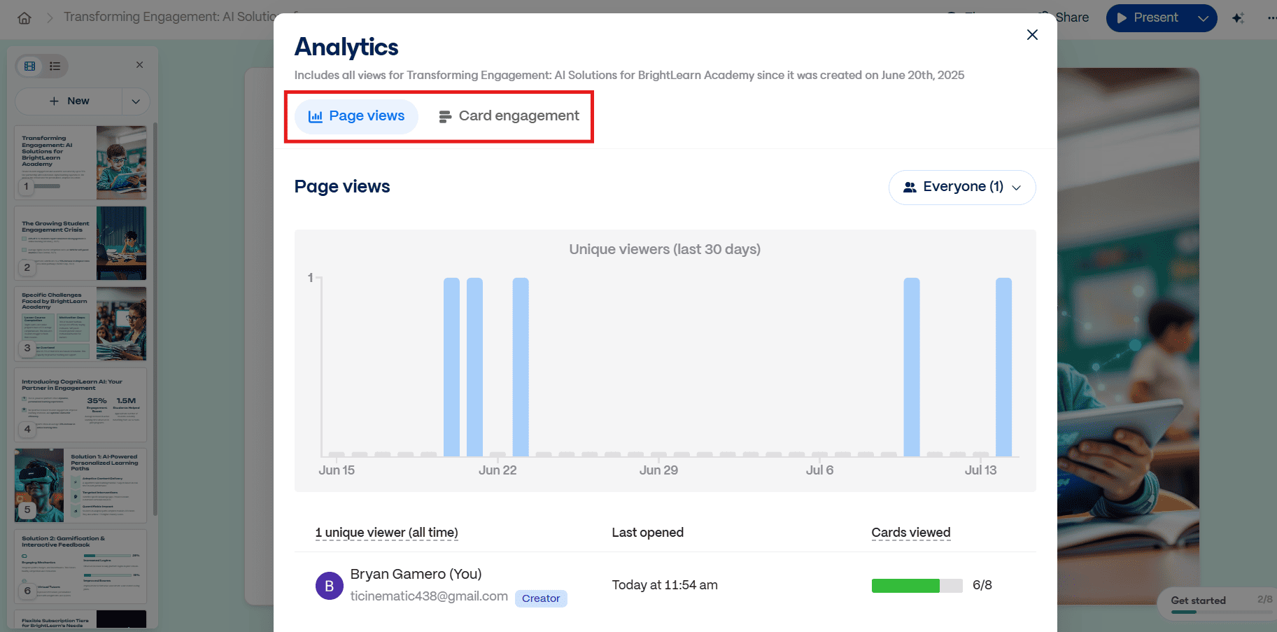 Gamma có Analytics không
