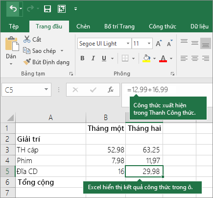 Sử dụng Excel làm máy tính tay của bạn - Hỗ trợ của Microsoft