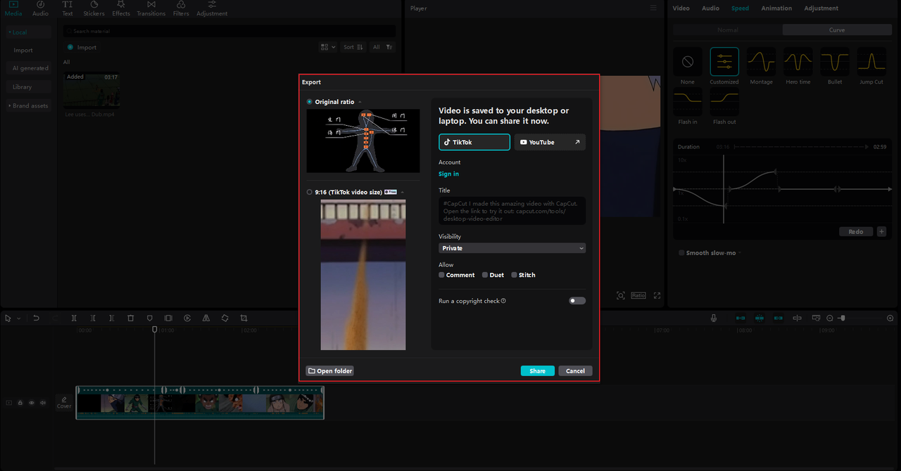 CapCut Export