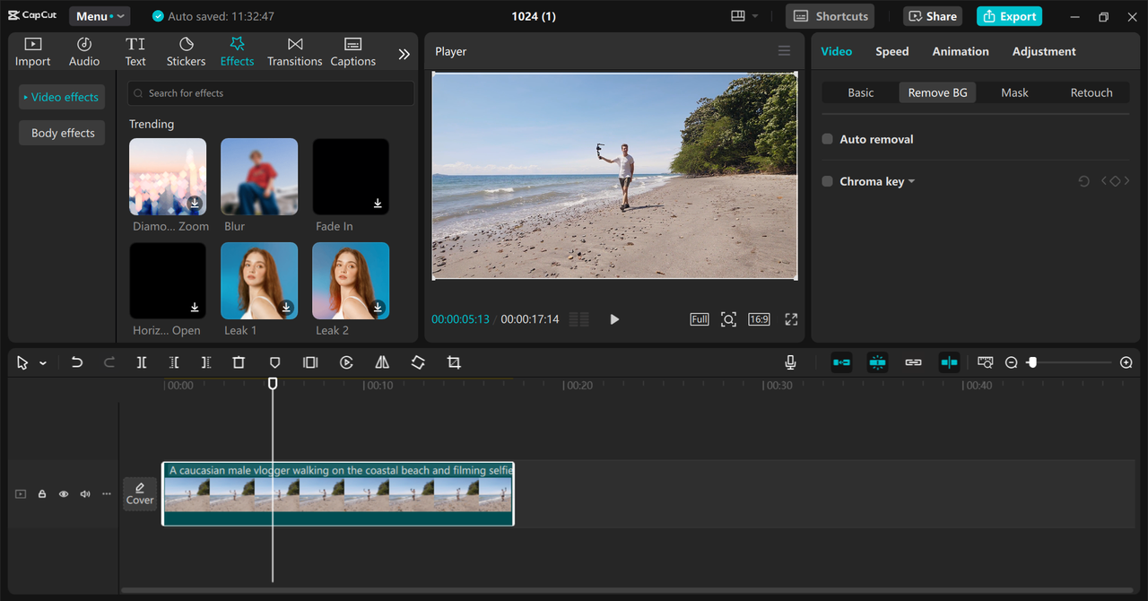 CapCut Zoom Timeline
