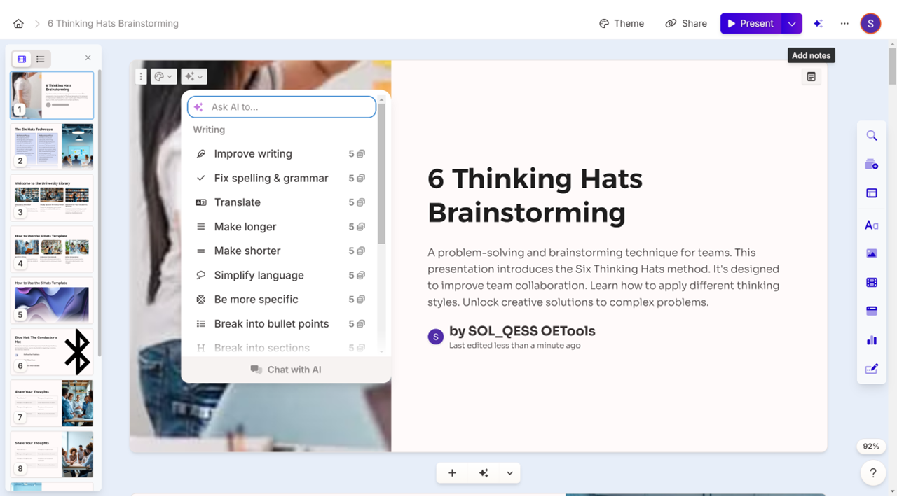 Biến tài liệu thành slide bằng Gamma AI
