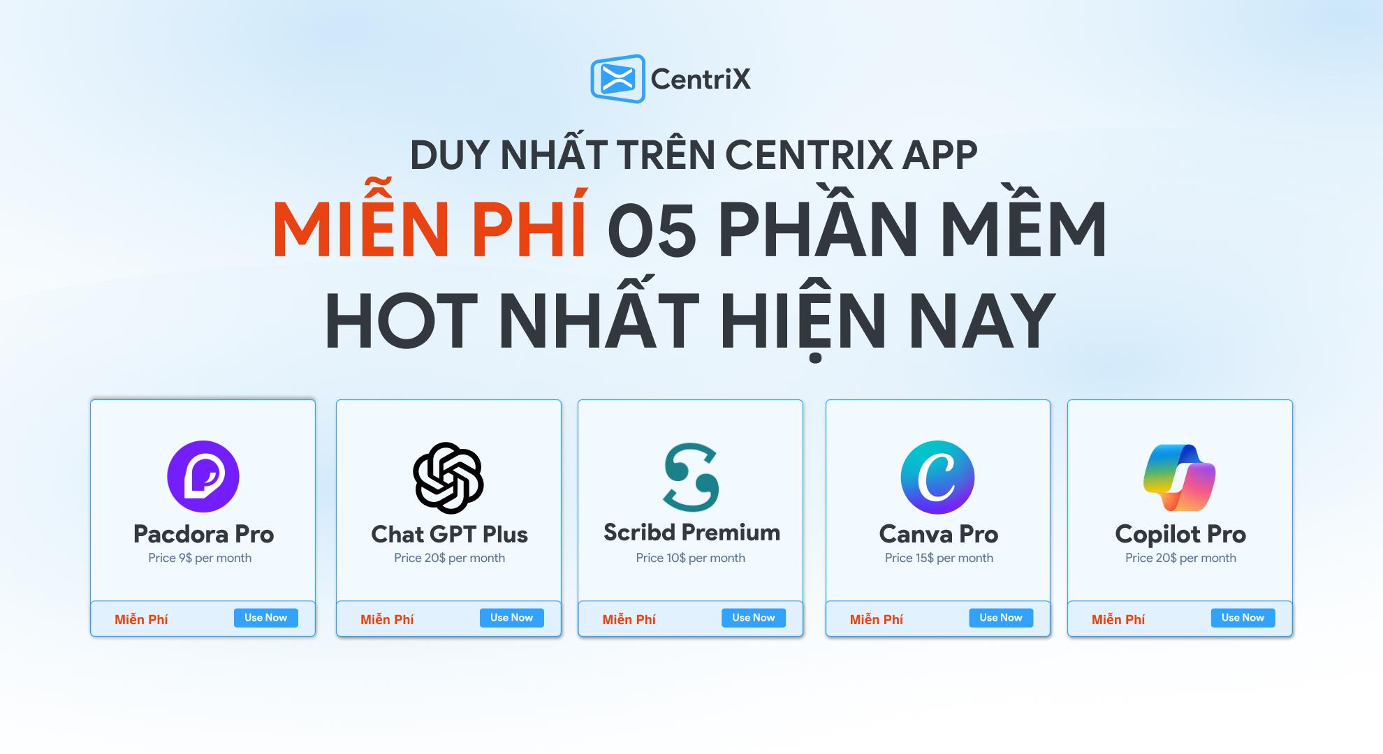 MS Office bản quyền, Tài khoản AI giá rẻ | CentriX