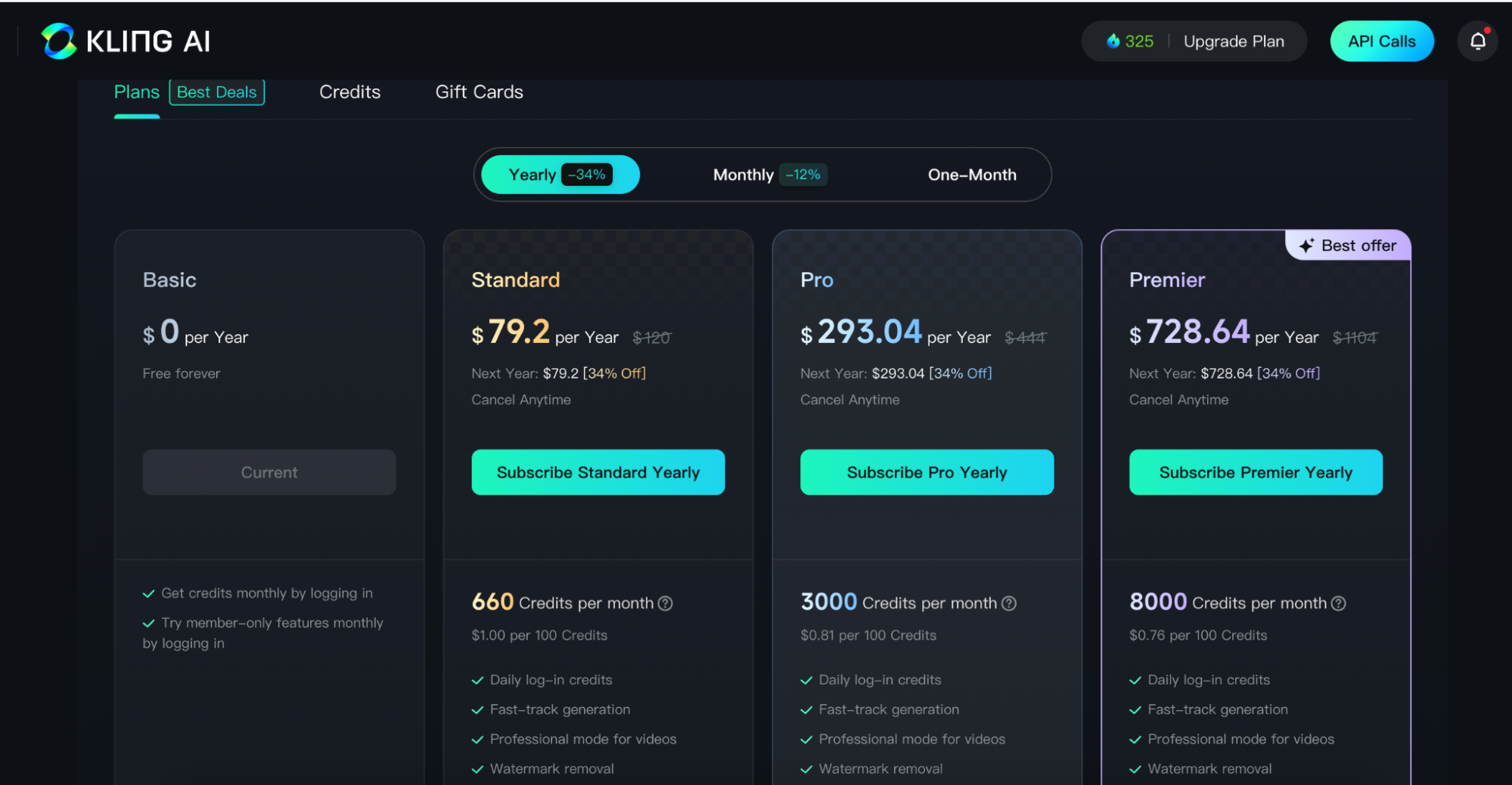 So sánh bản Kling AI Free và Pro