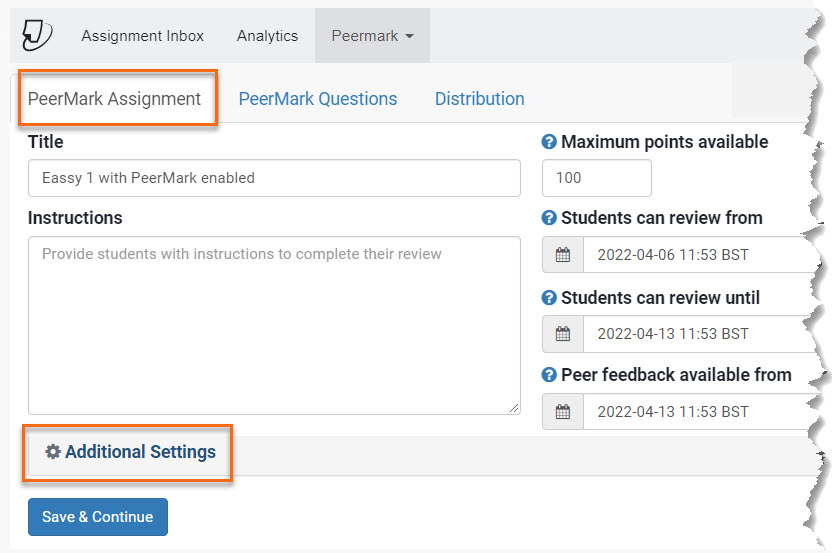 Creating a Turnitin PeerMark Assessment - Technology Enhanced Learning  Support for Staff