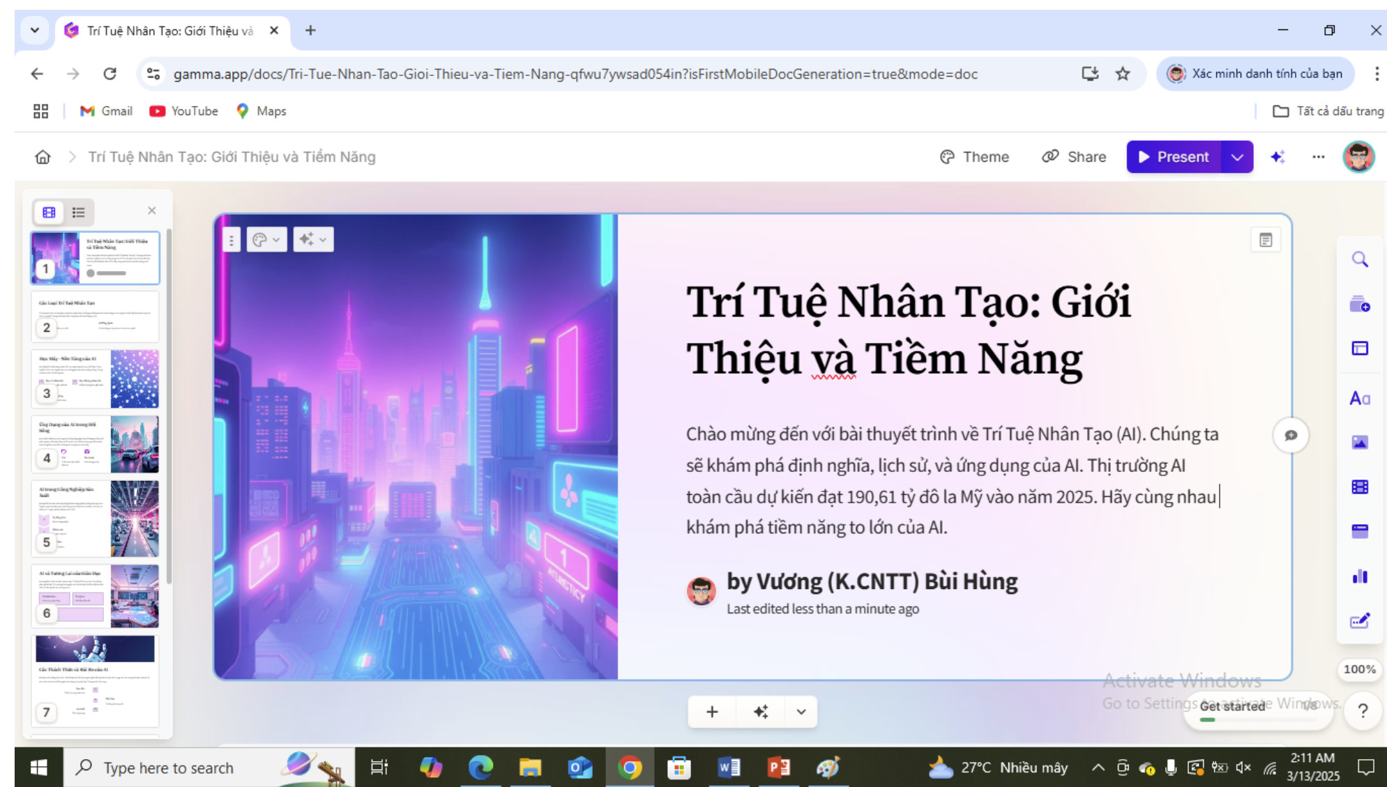 CÔNG CỤ GAMMA AI HỖ TRỢ SOẠN BÀI GIẢNG POWERPOINT – Khoa Công Nghệ Thông Tin
