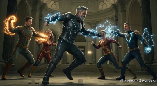 Superhéoloes động lực chiến đấu trong phòng lớn singsong – AI Generated  Video | Hailuo AI