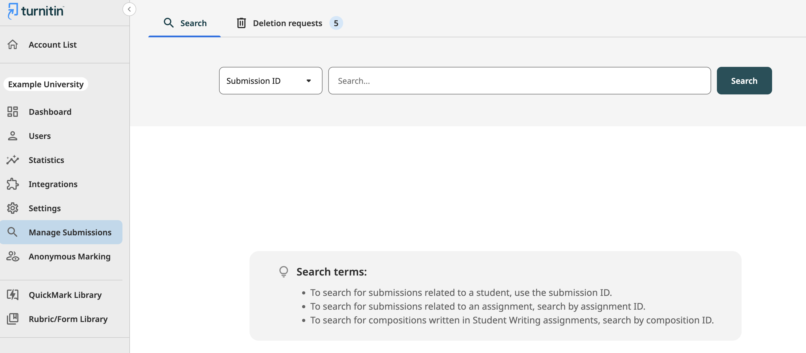 Quản lý bài nộp và yêu cầu xóa – Hướng dẫn Turnitin
