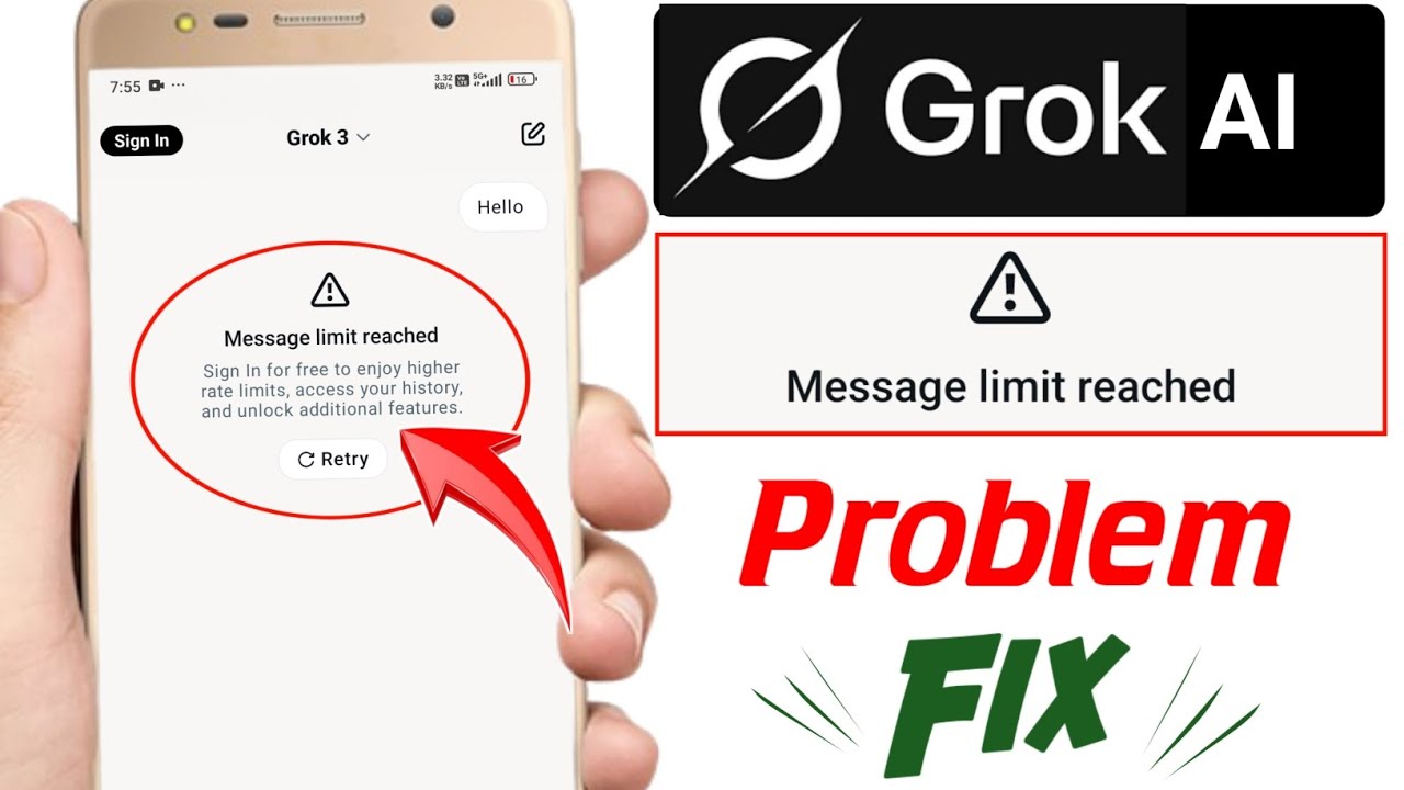 Grok ai message limit reached | grok beta app kaise use kare | Grok message limit reached - YouTube