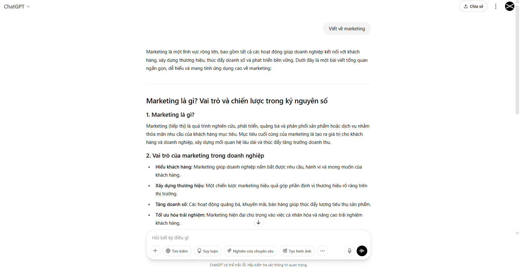 Ví dụ về việc sử dụng prompt ChatGPT không rõ ràng