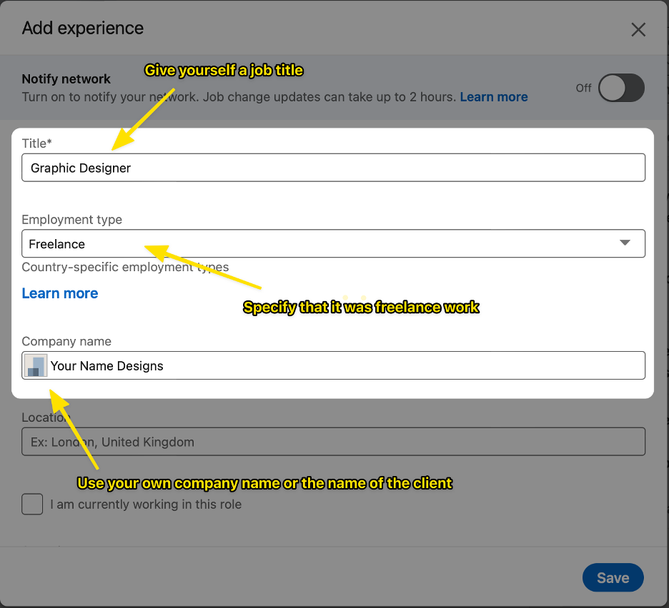 How To List Freelance Work on LinkedIn