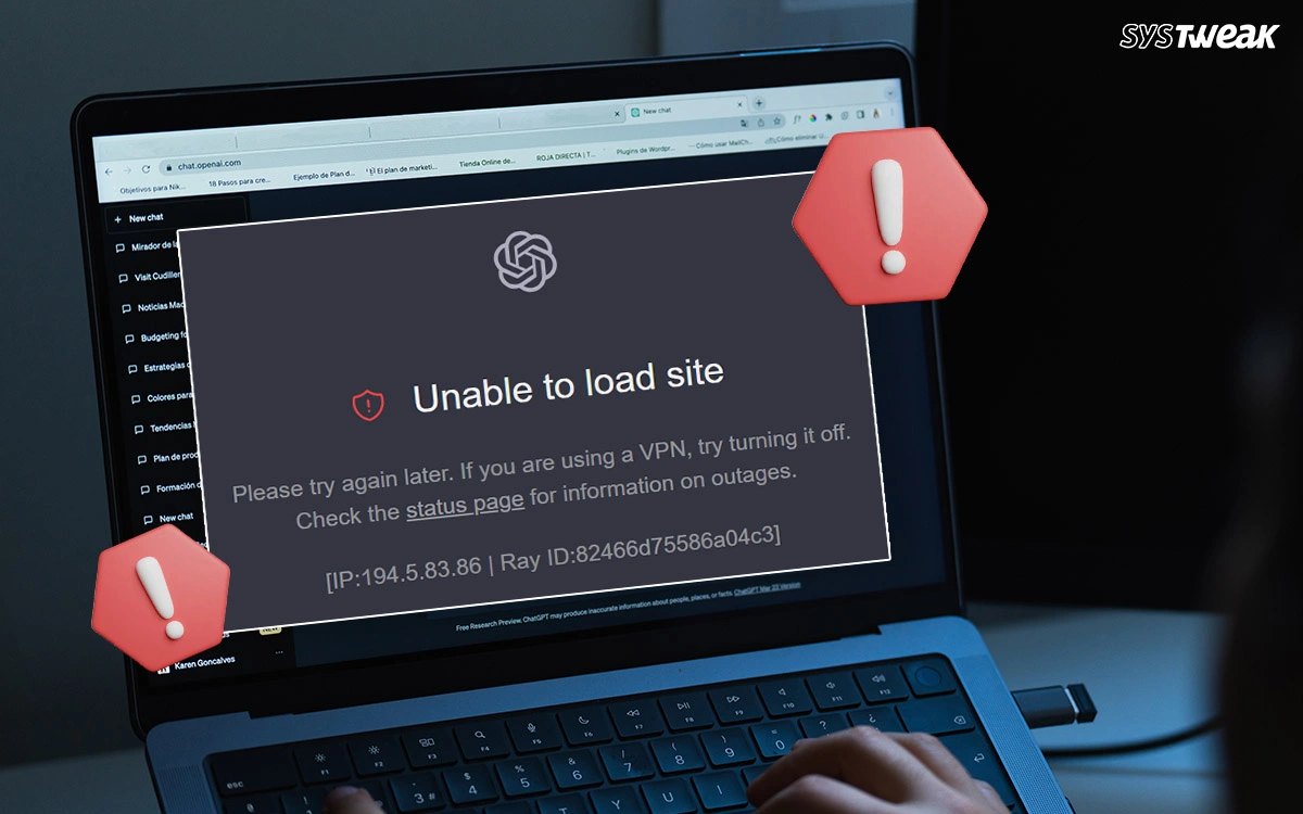 Lỗi ChatGPT Unable to load site
