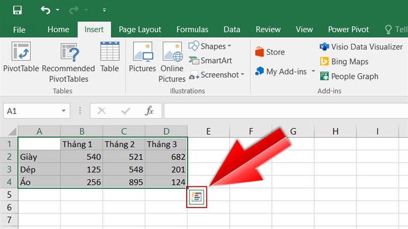 giao diện excel online