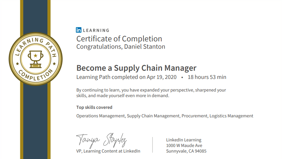 chứng chỉ LinkedIn Learning