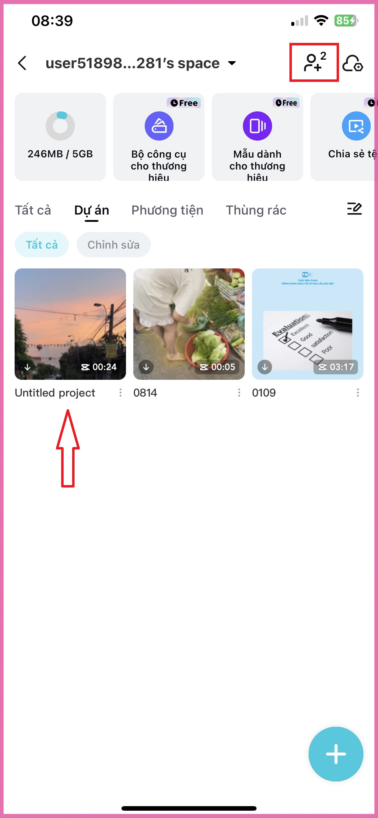 Chia sẻ mẫu CapCut lên cộng đồng