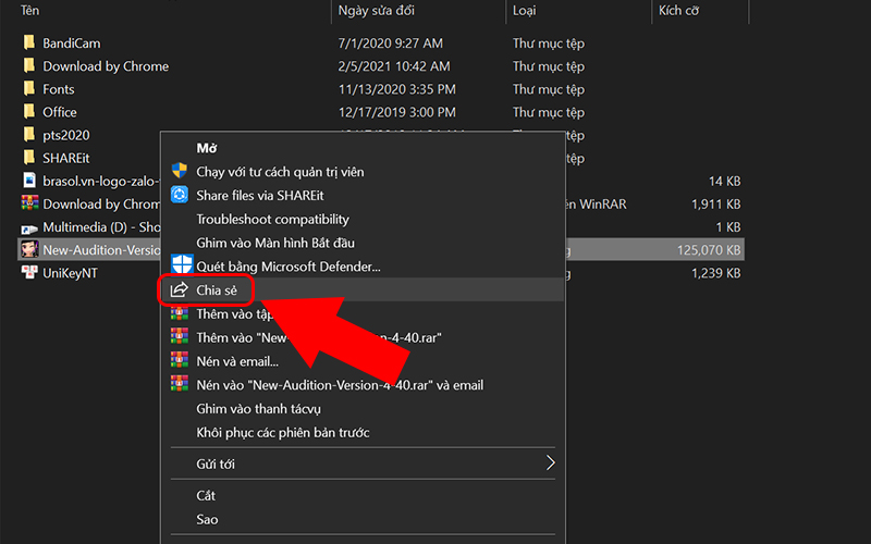 chia sẻ file onedrive