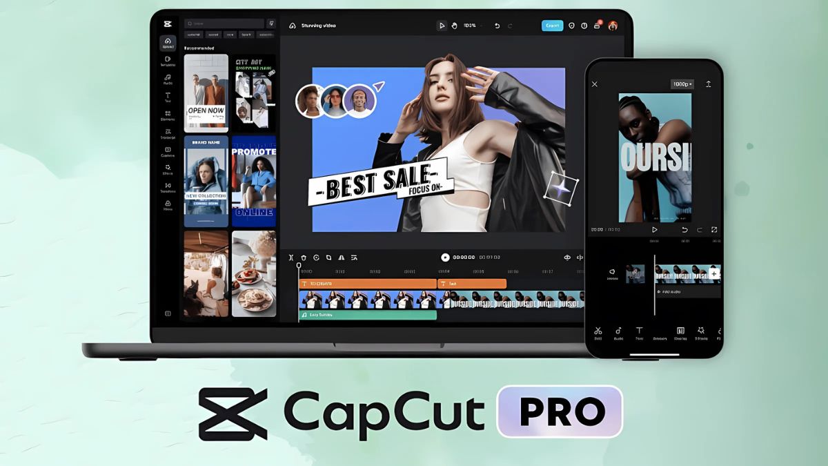 Giao diện CapCut điện thoại máy tính