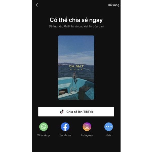 Giao diện CapCut chia sẻ mẫu video