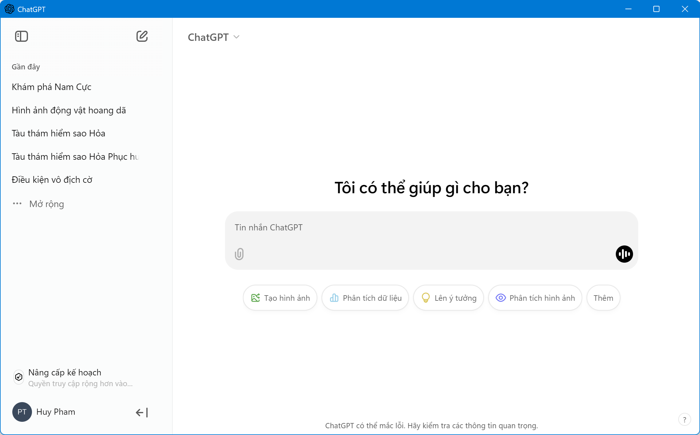 Cài đặt ứng dụng ChatGPT Desktop