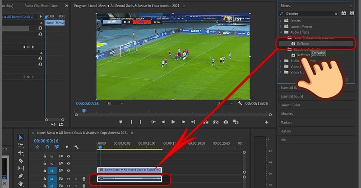 Hiệu ứng DeNoise trong Adobe Premiere