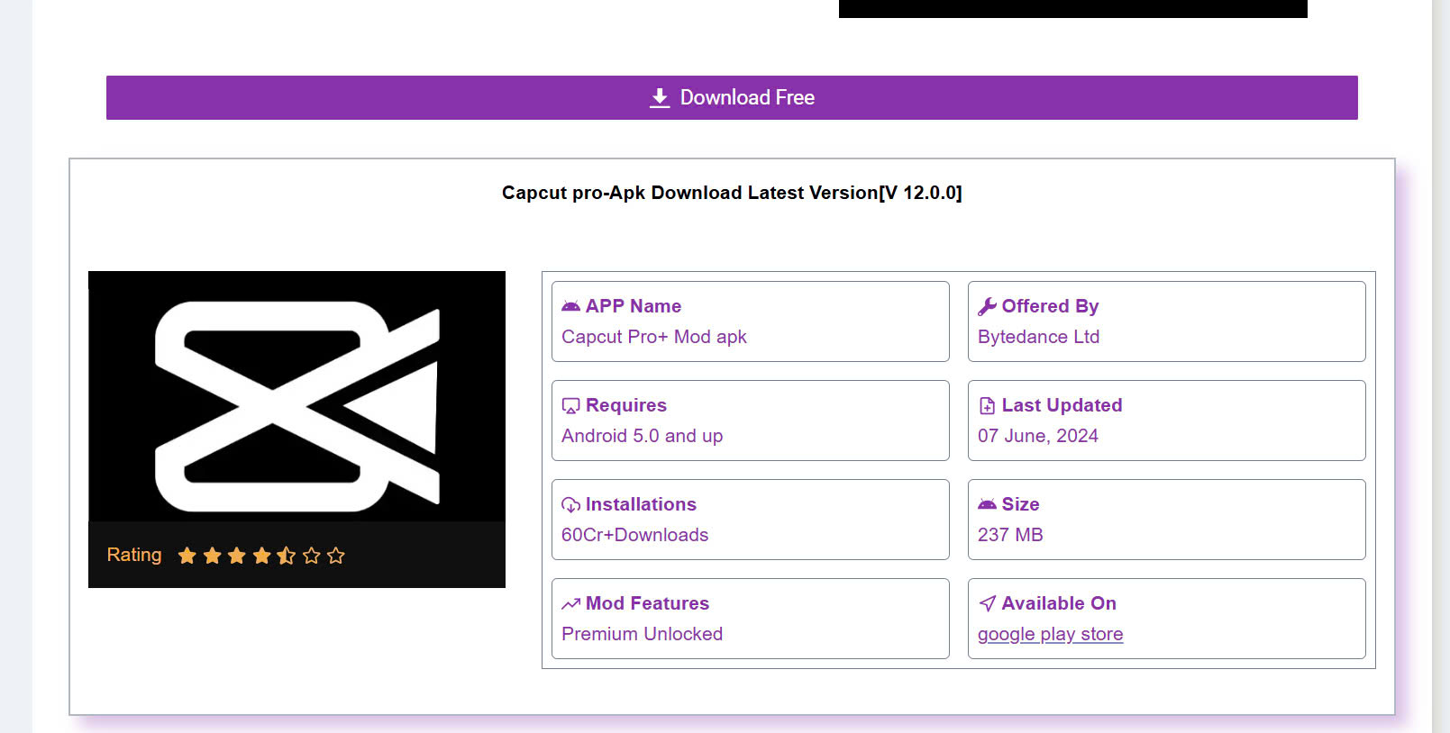 Tải CapCut APK Premium không quảng cáo