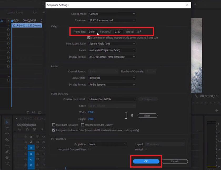 Menu xuất file trong Premiere Pro