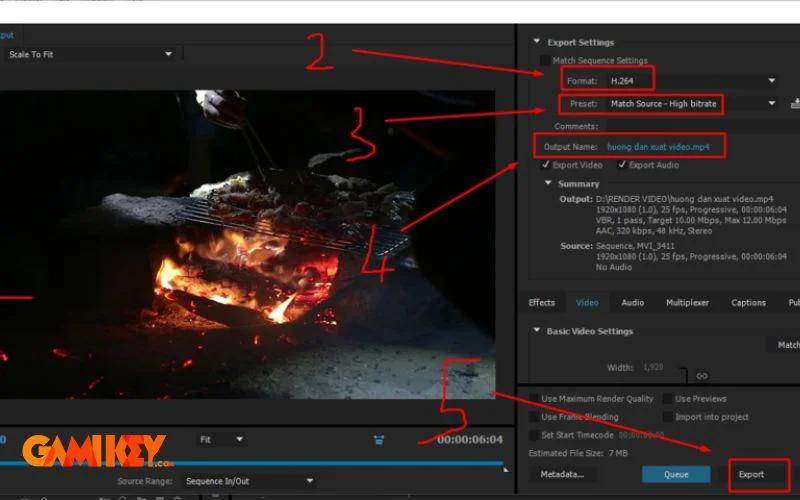 Thiết lập cơ bản xuất file trong Premiere Pro