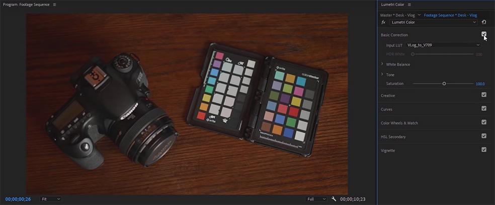 Sử dụng LUTs trong phần Creative của Lumetri Color