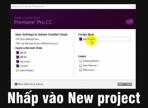 Tạo dự án mới trong Adobe Premiere Pro
