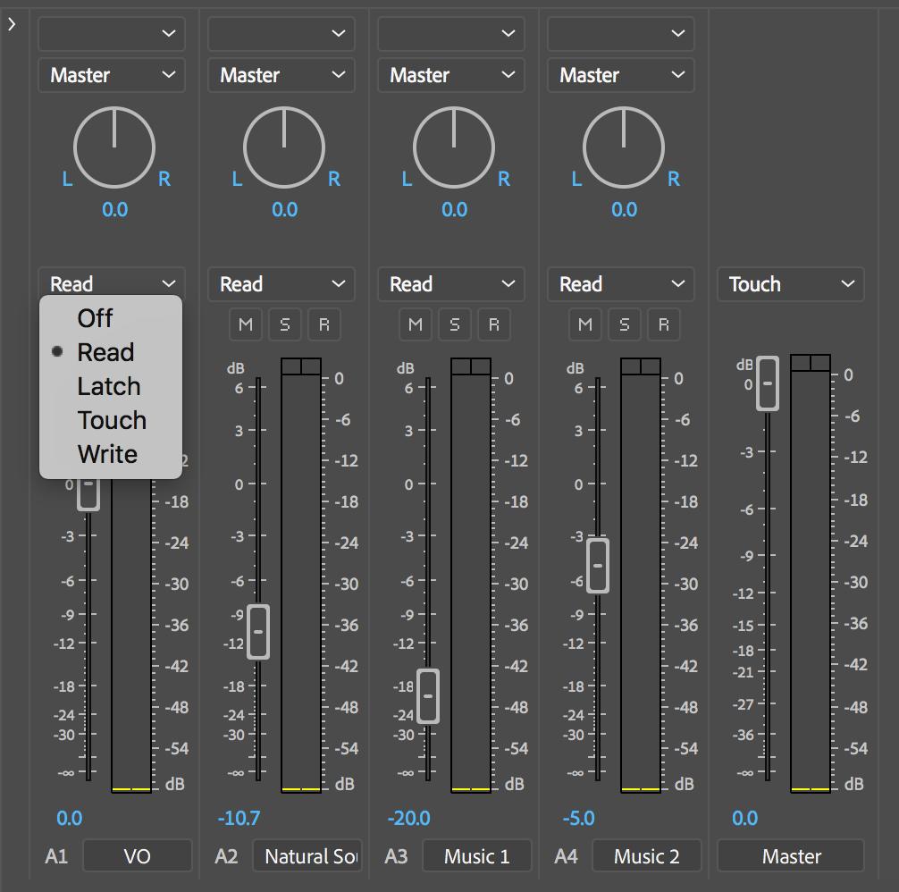 Audio Mixer trong Adobe Premiere Pro