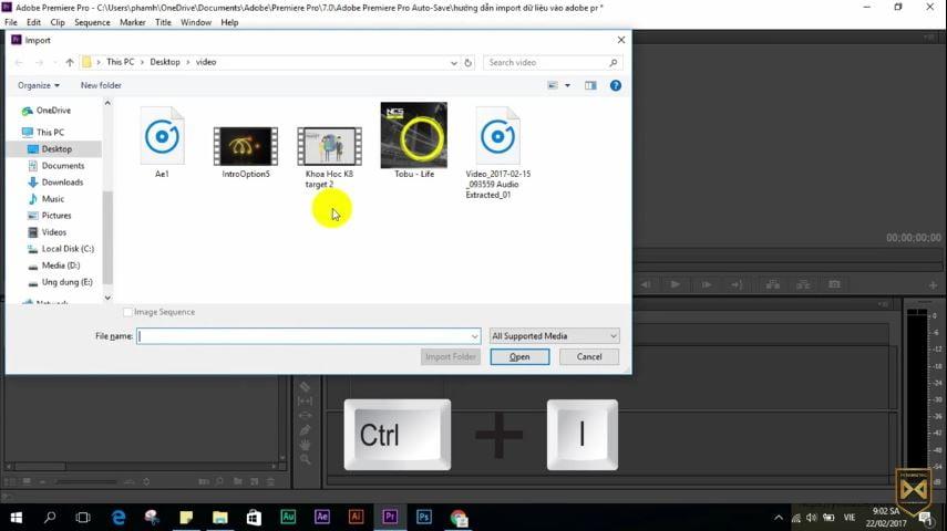 Import và tổ chức media trong Premiere Pro