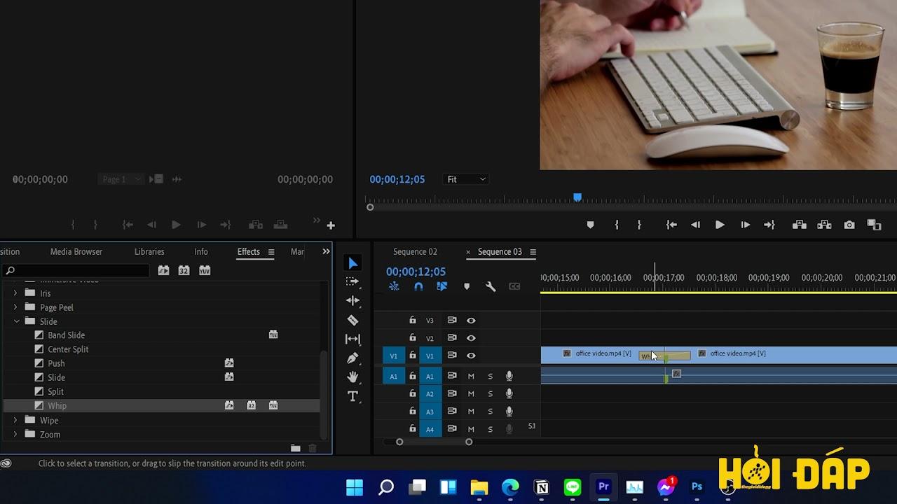 Hiệu ứng Slide trong Premiere Pro