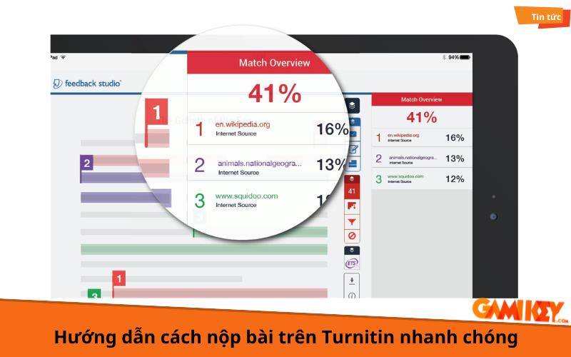 Quy trình nộp bài Turnitin tại HSU