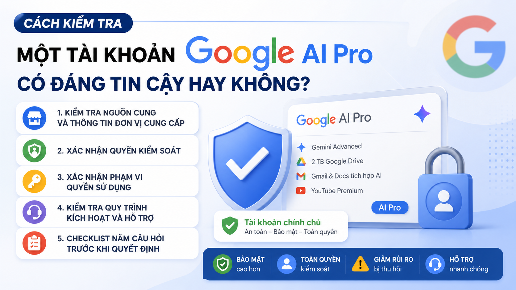 Cách kiểm tra một tài khoản Google AI Pro có đáng tin cậy hay không Cách kiểm tra một tài khoản Google AI Pro có đáng tin cậy hay không
