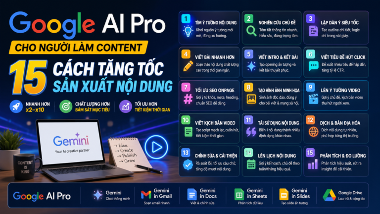 Google AI Pro cho người làm Content: 15 cách tăng tốc sản xuất nội dung - google ai pro cho content