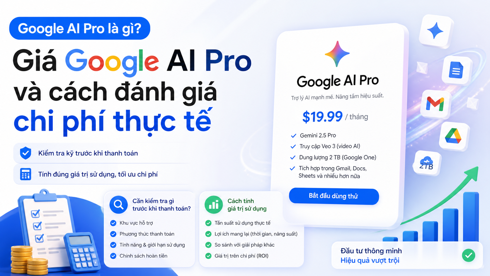 Giá Google AI Pro và cách đánh giá chi phí thực tế