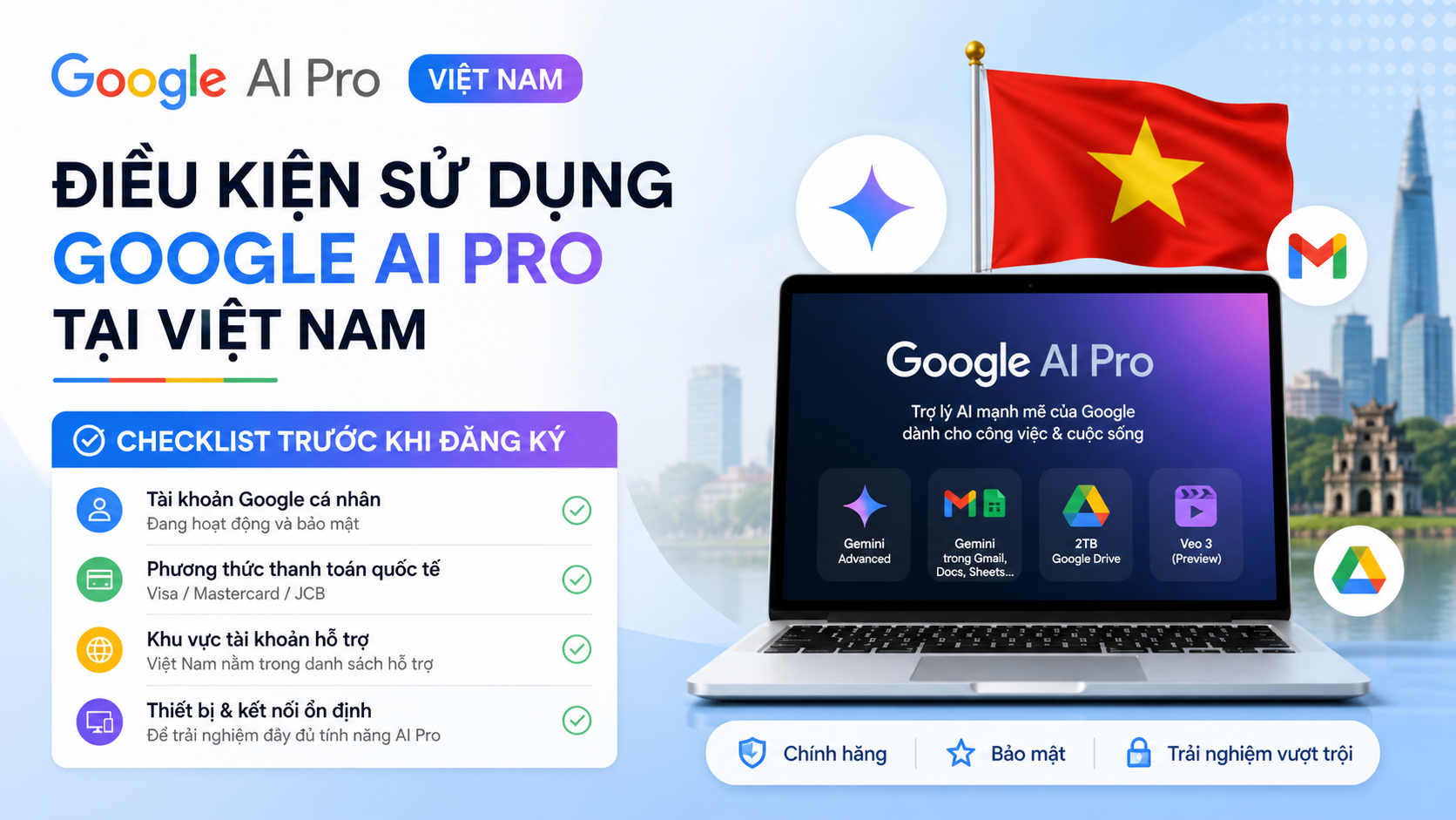 Điều kiện sử dụng Google AI Pro tại Việt Nam Điều kiện sử dụng Google AI Pro tại Việt Nam