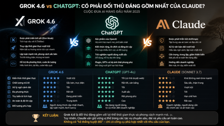 Grok 4.6 vs ChatGPT: Có phải đối thủ đáng gờm nhất của Claude?