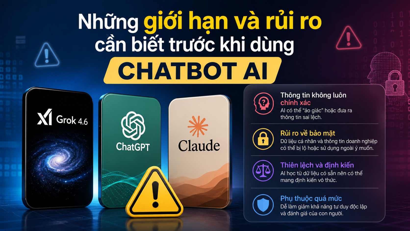 Những giới hạn và rủi ro cần biết trước khi dùng chatbot AI Những giới hạn và rủi ro cần biết trước khi dùng chatbot AI - Grok 4.6 vs ChatGPT
