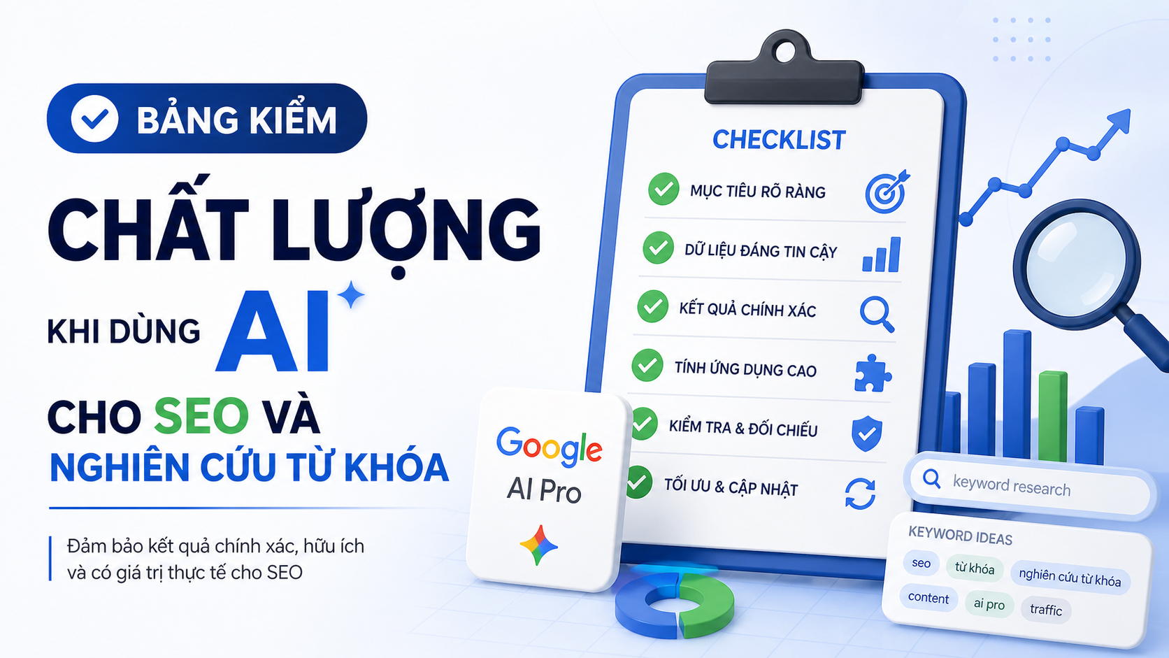 Bảng kiểm chất lượng khi dùng AI cho SEO và nghiên cứu từ khóa
