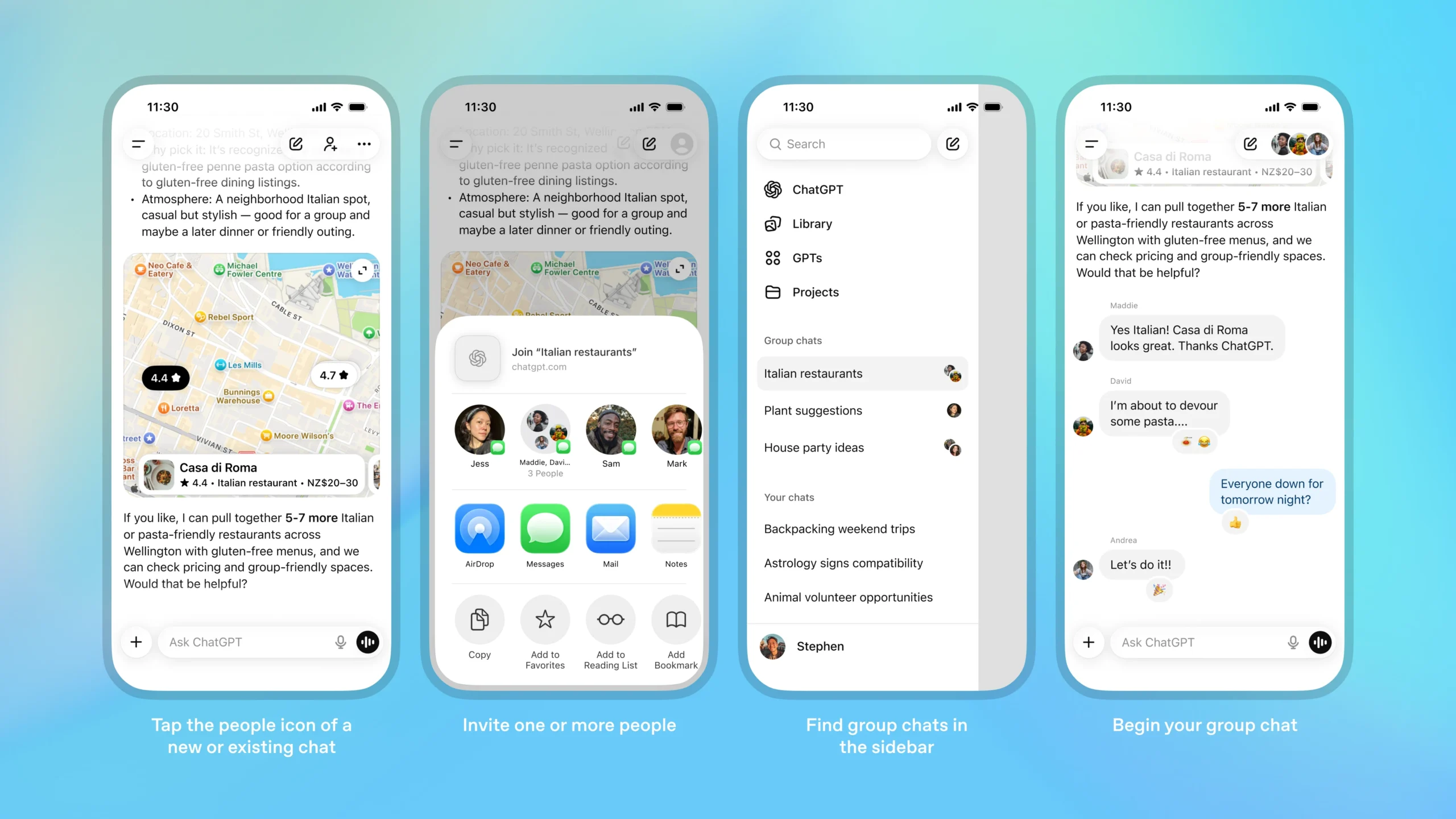 Introducing group chats in ChatGPT | OpenAI