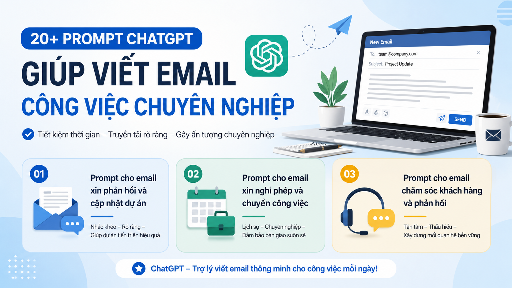 Prompt cho email xin phản hồi và cập nhật dự án - viết email bằng chatgpt