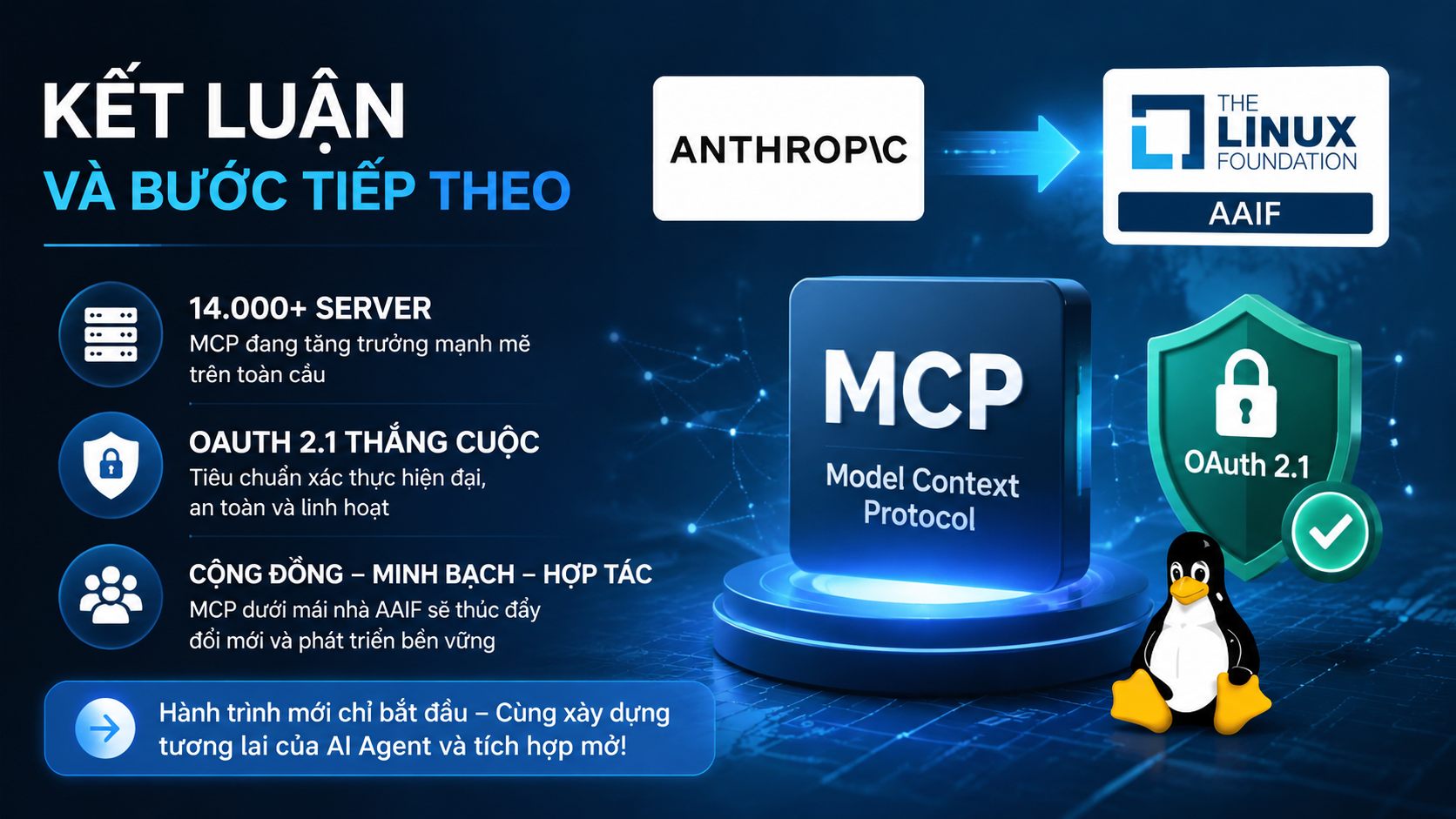 Kết luận và bước tiếp theo Kết luận và bước tiếp theo - MCP, AAIF, Linux Foundation