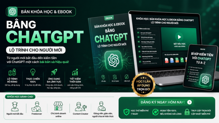 Bán Khóa Học & Ebook Bằng ChatGPT: Lộ Trình Cho Người Mới - kiếm tiền viết ebook bằng ai